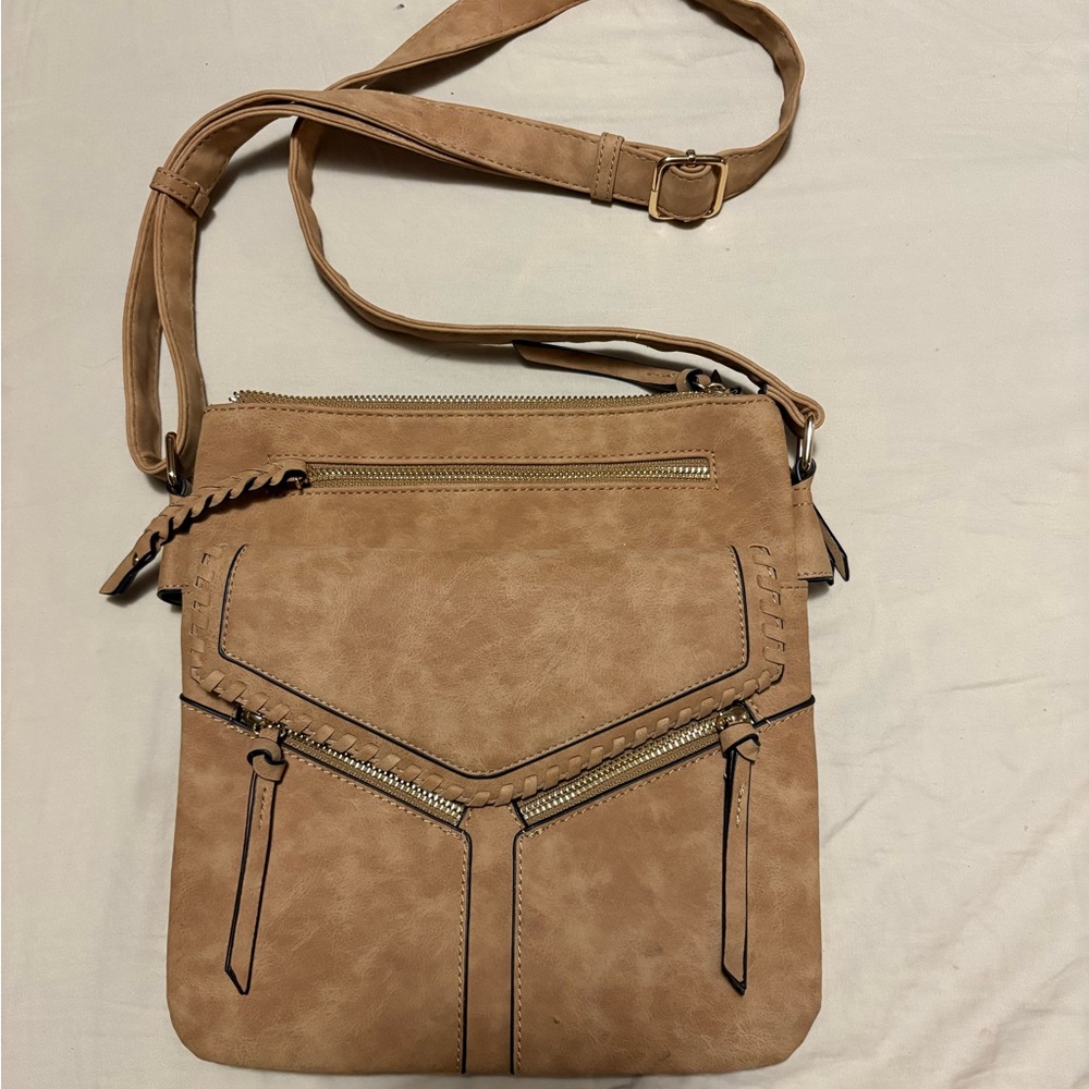 Stylish Tan Crossbody Bag